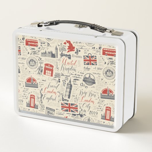 Vintage Londen Lunchbox (Achterkant)