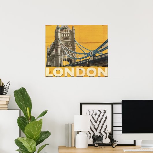 Vintage Londen Poster (Thuiskantoor)