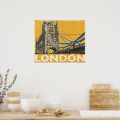 Vintage Londen Poster (Keuken)