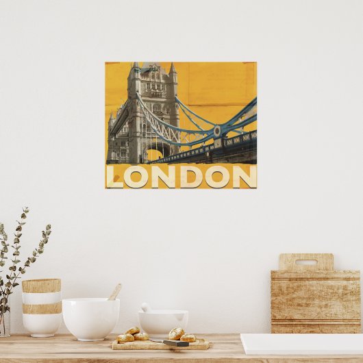 Vintage Londen Poster (Keuken)