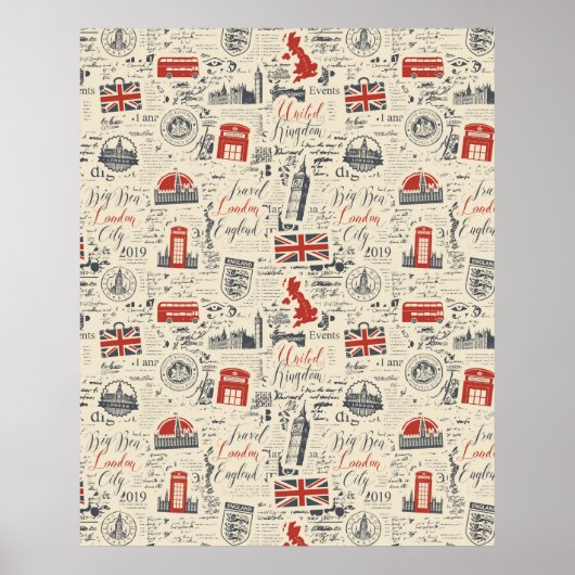 Vintage Londen Poster (Voorkant)