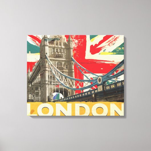 Vintage Londen Poster Canvas Afdruk (Voorkant)
