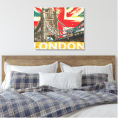 Vintage Londen Poster Canvas Afdruk (Insitu (Slaapkamer))