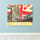 Vintage Londen Poster Canvas Afdruk (Insitu (Houten vloer))