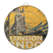 Vintage Londen Poster Dartbord (Voorkant)