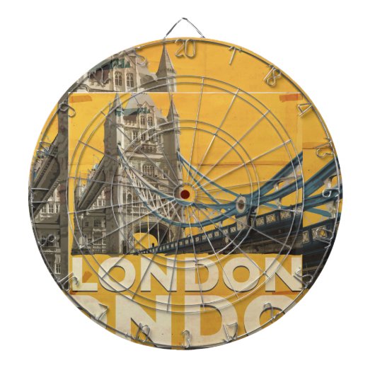 Vintage Londen Poster Dartbord (Voorkant)