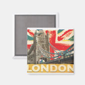 Vintage Londen Poster Magneet (Voorkant / Achterkant)