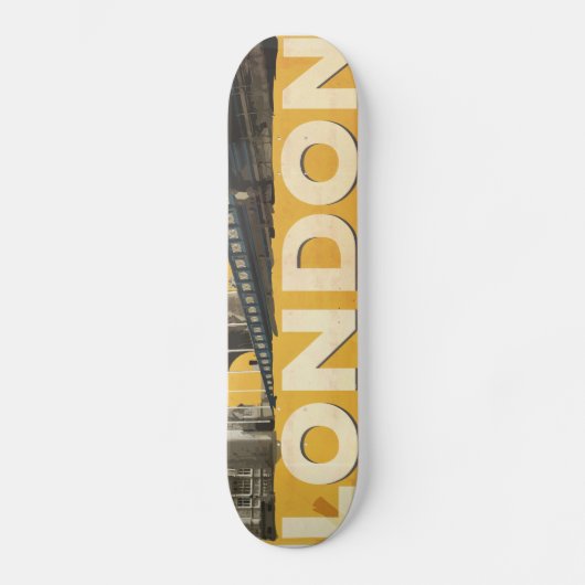 Vintage Londen Poster Skateboard (Voorkant)