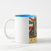 Vintage Londen Poster Tweekleurige Koffiemok (Links)