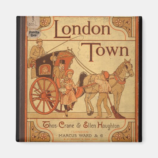 Vintage - Londen Town Magneet (Voorkant)