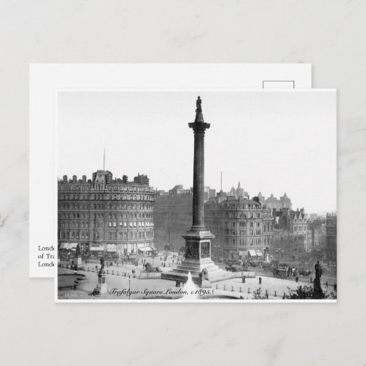 Vintage Londense straatscene, Trafalgar Square Briefkaart (Voorkant / Achterkant)