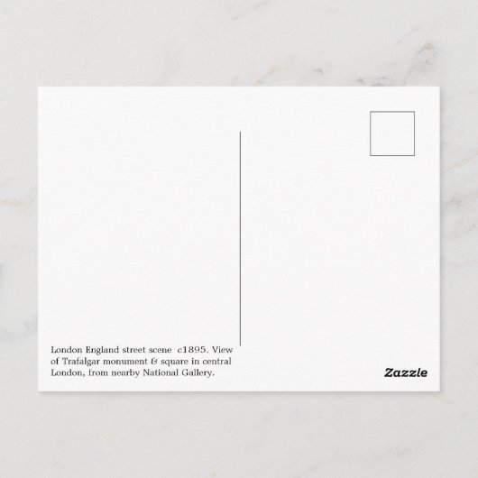 Vintage Londense straatscene, Trafalgar Square Briefkaart (Achterkant)