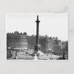 Vintage Londense straatscene, Trafalgar Square Briefkaart