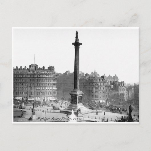 Vintage Londense straatscene, Trafalgar Square Briefkaart (Voorkant)