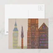 Vintage London Air Travel Advertisement Big Ben Briefkaart (Voorkant / Achterkant)