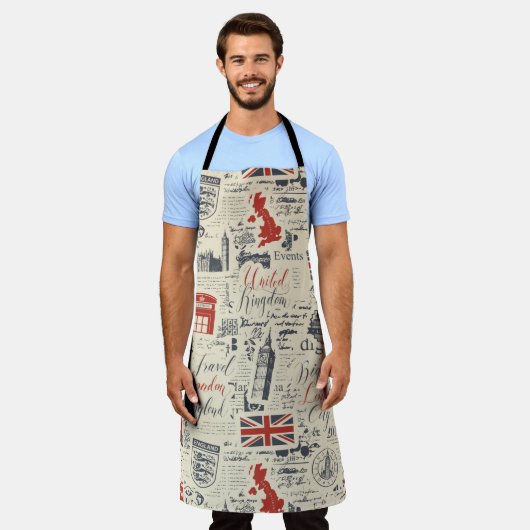 Vintage London Apron  Schort (Gedragen)