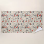 Vintage London Beach Towel Strandlaken (Voorkant)