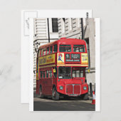 Vintage London Bus Briefkaart (Voorkant / Achterkant)