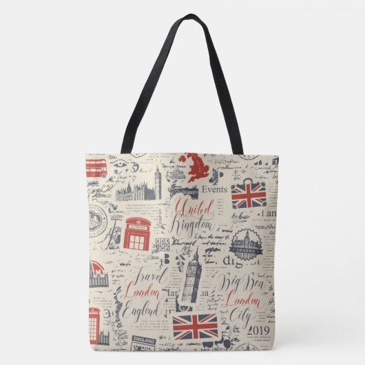 Vintage London Canvas tas (Voorkant)