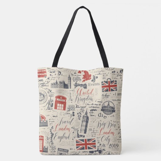 Vintage London Canvas tas (Achterkant)