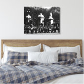 Vintage London Changing guard Buckingham paleis Canvas Afdruk (Insitu (Slaapkamer))