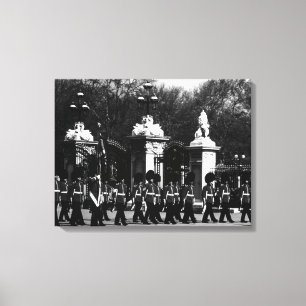Vintage London Changing guard Buckingham paleis Canvas Afdruk