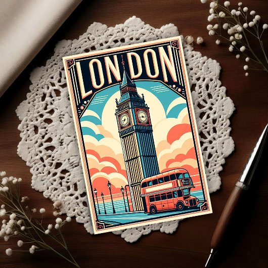 Vintage London England Travel  Briefkaart