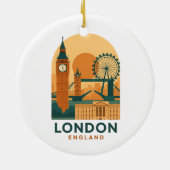 Vintage London England Travel | Retro  Keramisch Ornament (Achterkant)