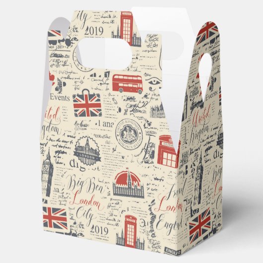 Vintage London Favor Box Bedankdoosjes (Geopend)