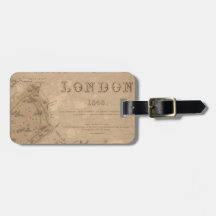 Vintage London Map Bagagelabel