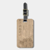 Vintage London Map Bagagelabel (Voorkant verticaal)