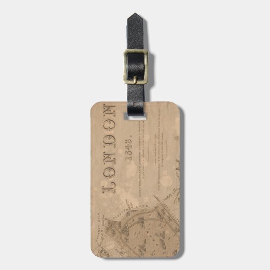 Vintage London Map Bagagelabel (Voorkant verticaal)
