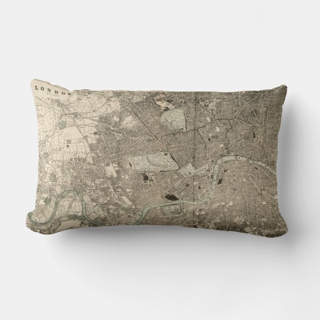 Vintage London Map Pillow Kussen (Voorkant)