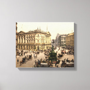 Vintage London print, Piccadilly Circus c1905 Canvas Afdruk