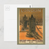 Vintage London Railroad Travel Advertisement Briefkaart (Voorkant / Achterkant)