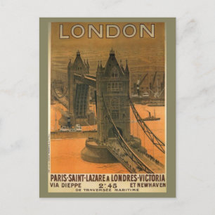 Vintage London Railroad Travel Advertisement Briefkaart