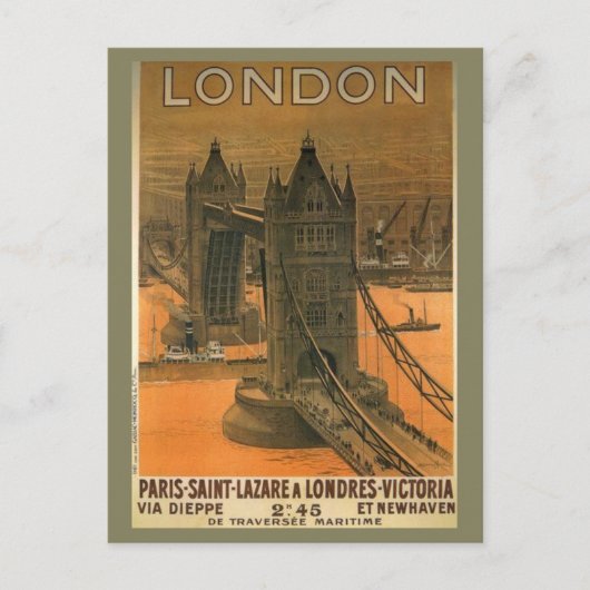 Vintage London Railroad Travel Advertisement Briefkaart (Voorkant)