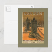 Vintage London Railroad Travel Advertisement Briefkaart (Voorkant / Achterkant)