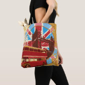 Vintage London Red Double Decker Bus Tote Bag (Dichtbij)