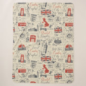 Vintage London Sherpa Blanket Deken (Voorkant)