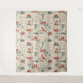 Vintage London Tapestry Wandkleed (Voorkant)