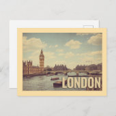 Vintage London Travel Briefkaart (Voorkant / Achterkant)