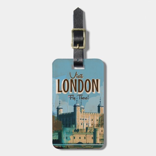 Vintage London Travel Poster Bagagelabel (Voorkant verticaal)