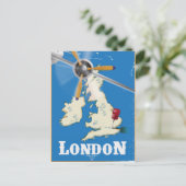 Vintage London Travel Poster Briefkaart (Staand voorkant)