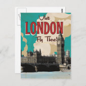 Vintage London Travel Poster Briefkaart (Voorkant / Achterkant)