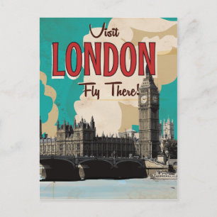 Vintage London Travel Poster Briefkaart