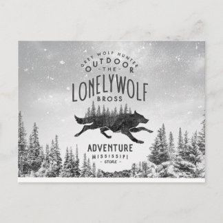 Vintage Lonely Wolf Adventure Mississipi Travel Briefkaart