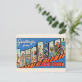 Vintage Long Beach CA  Briefkaart (Staand voorkant)