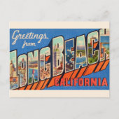Vintage Long Beach CA Briefkaart (Voorkant)