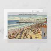 Vintage Long Beach California Briefkaart (Voorkant / Achterkant)